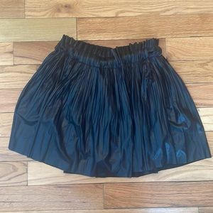 Zara size L pleather pleated black skirt.